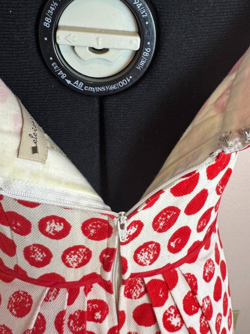 Vintage Inspired Elevenses Red And White Polka Dot Sleeveless Midi Dress Sz 4 - Picture 6 of 11